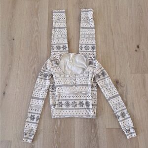 skims pointelle henley onesie